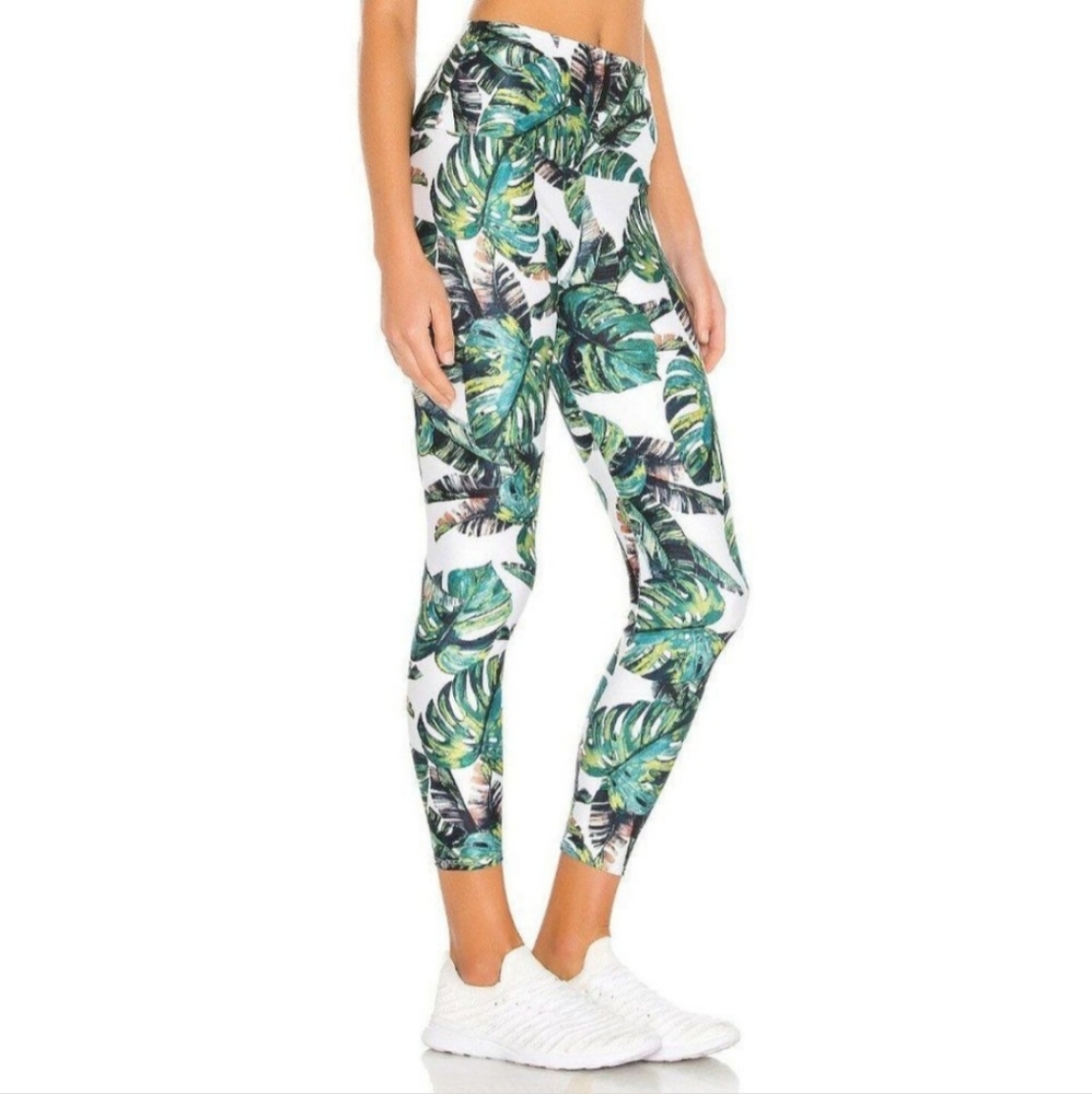 ONZIE Tropical Leaves Print High Basic Midi Leggings - Picture 2 of 12